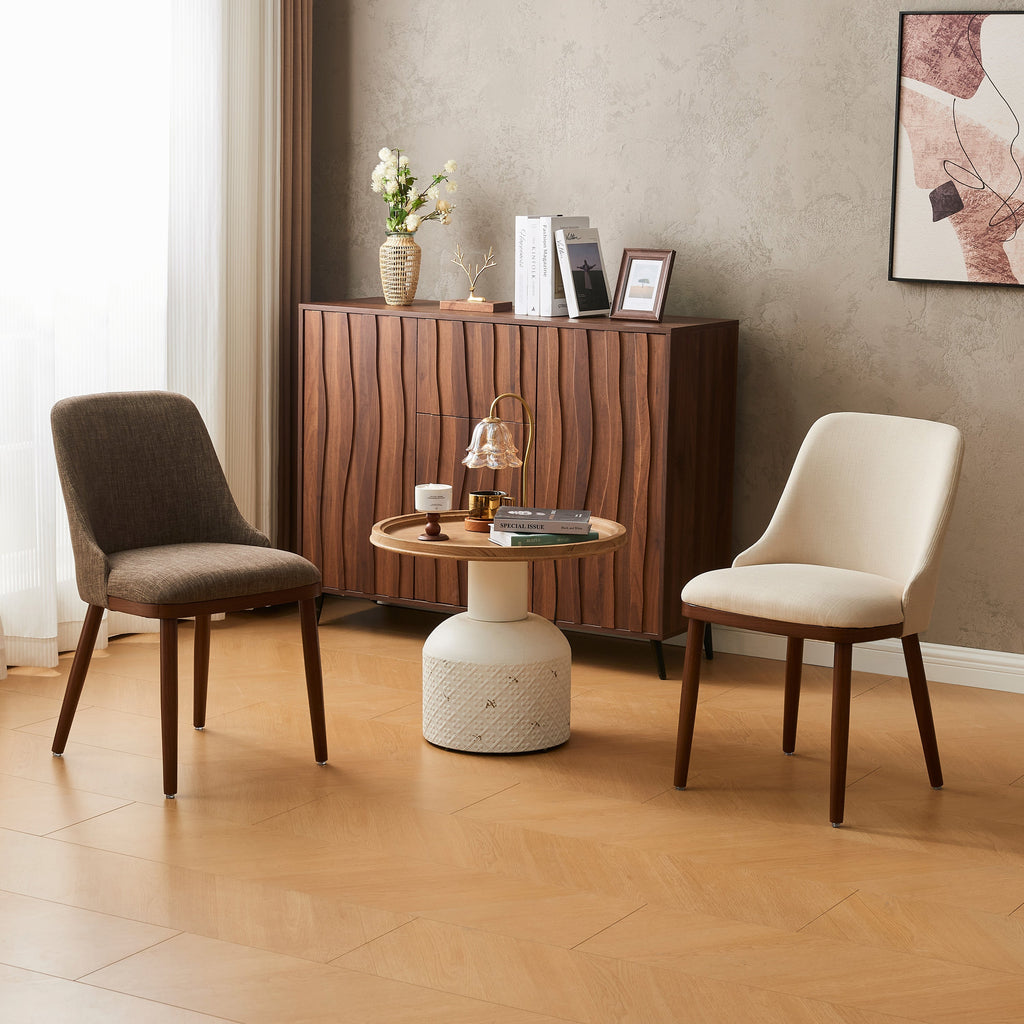 EarthyGrain Modern Upholstered Dining Chair (Set of 2) - Mid-Century Style