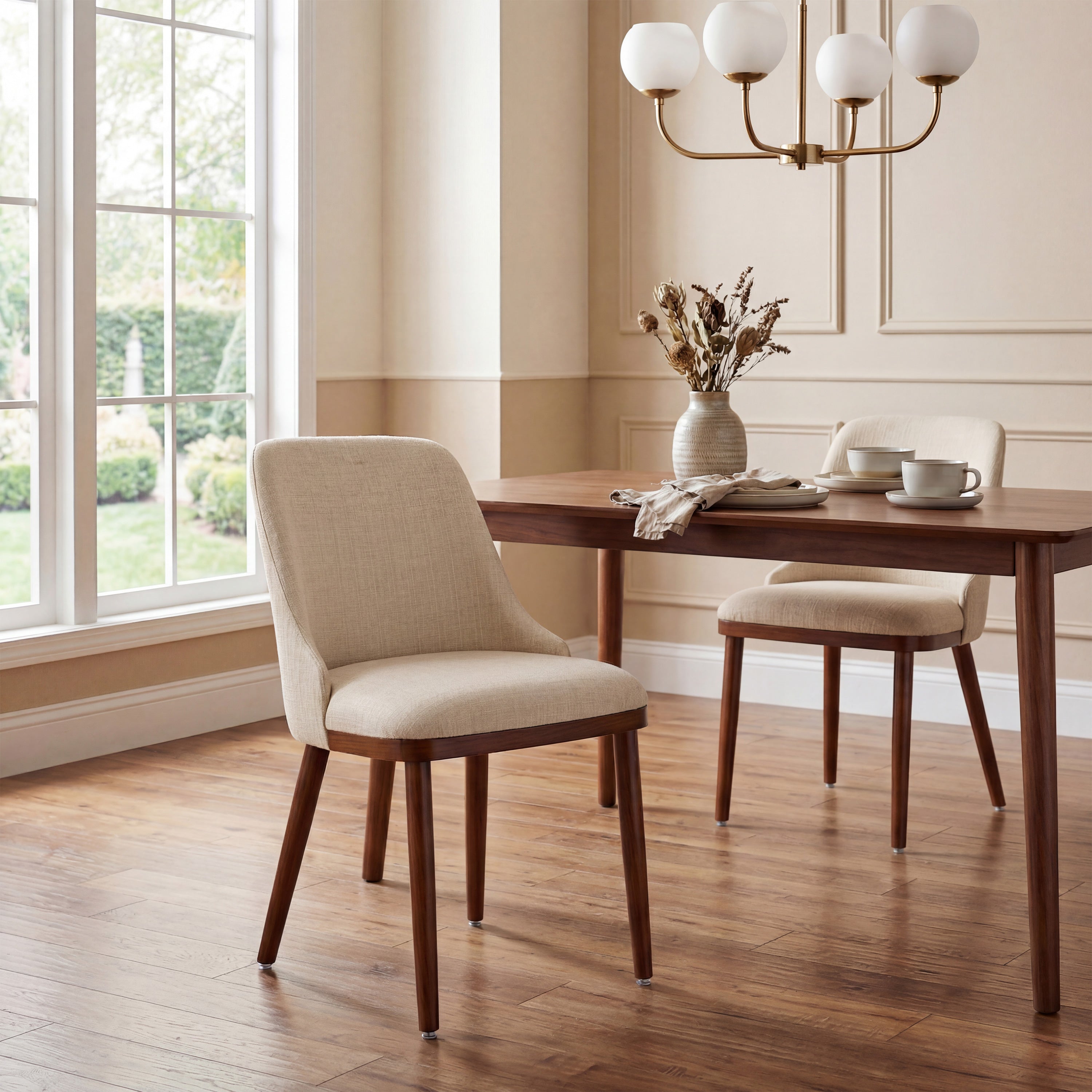 EarthyGrain Modern Upholstered Dining Chair (Set of 2) - Mid-Century Style