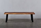 EarthyGrain Premium Live Edge Dining Bench - Solid Walnut Wood
