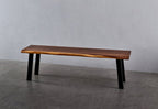 EarthyGrain Premium Live Edge Dining Bench - Solid Walnut Wood