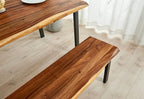 EarthyGrain Premium Live Edge Dining Bench - Solid Walnut Wood