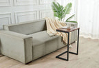 EarthyGrain Modern Walnut C-Table - Space-Saving Couch Side Table