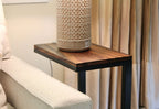 EarthyGrain Modern Walnut C-Table - Space-Saving Couch Side Table