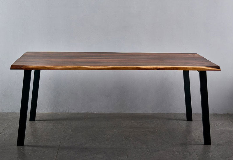 EarthyGrain Premium Live Edge Dining Table - Solid Walnut Wood