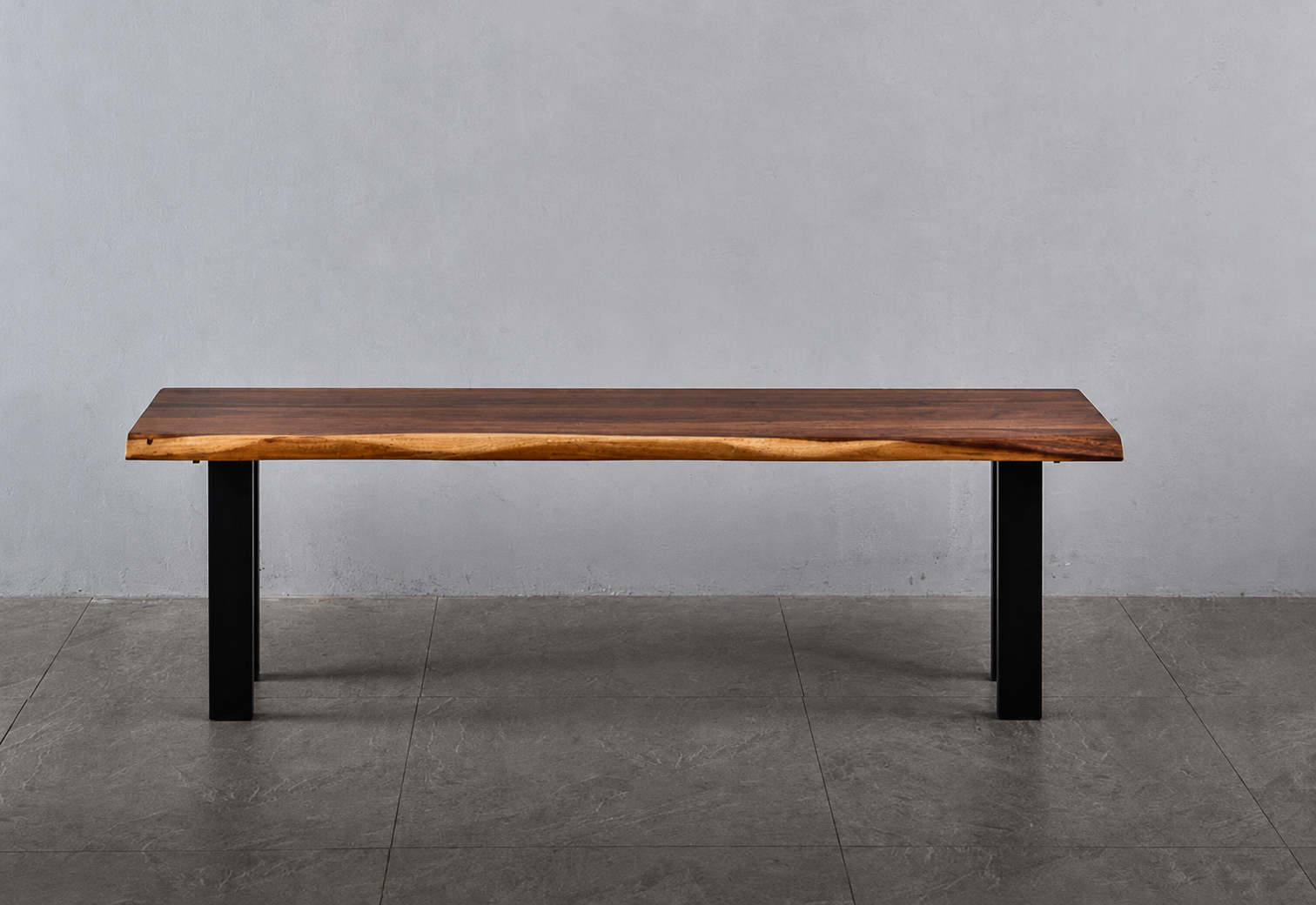 EarthyGrain Premium Live Edge Dining Bench - Solid Walnut Wood