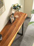EarthyGrain Live Edge Console Table - Rustic Modern Entryway Table