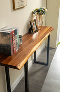 EarthyGrain Live Edge Console Table - Rustic Modern Entryway Table