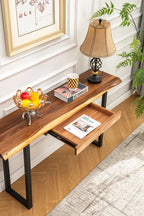 EarthyGrain Live Edge Console Table - Rustic Modern Entryway Table