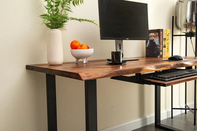 EarthyGrain Ergonomic Walnut Keyboard Tray - Premium Desk Add-on