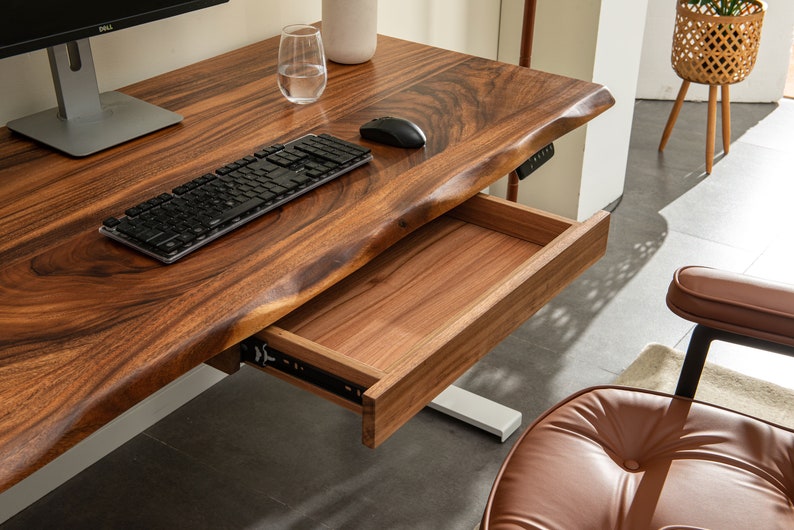 EarthyGrain Solid Walnut Storage Drawer - Under-Desk Add-on