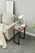 EarthyGrain Live Edge End Table - Compact Solid Walnut Side Table