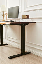 EarthyGrain Motorized Adjustable Standing Desk - Black Frame & Live Edge Walnut