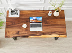 EarthyGrain Premium Live Edge Desk - Industrial U-Shaped Legs Workspace