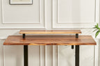 EarthyGrain Ergonomic Live Edge Monitor Stand - Solid Walnut Desk Organizer