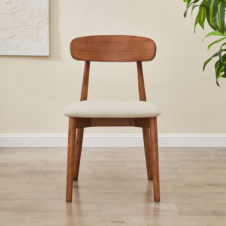 EarthyGrain Modern Solid Wood Dining Chair - Ergonomic Comfort