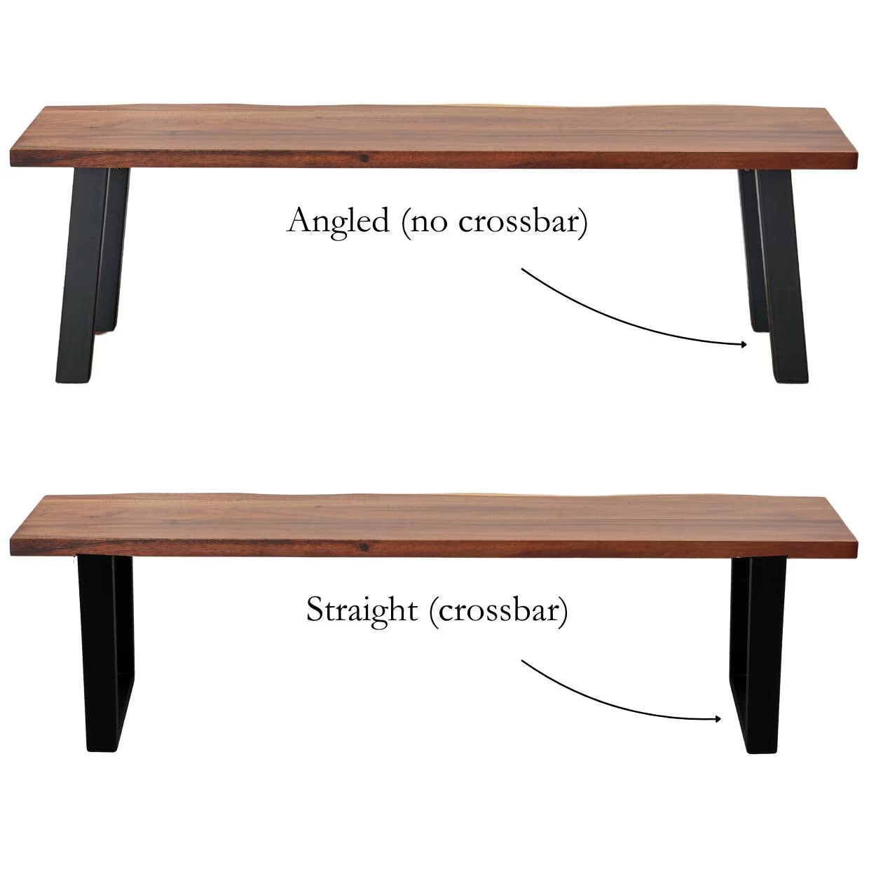 EarthyGrain Premium Live Edge Dining Bench - Solid Walnut Wood