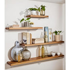 EarthyGrain No-Measure Floating Shelf - Live Edge Walnut Wall Decor